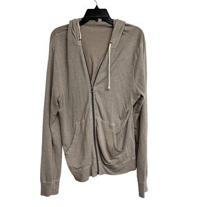 James Perse Vintage French Terry Zip Up Hoodie Sweater Medium